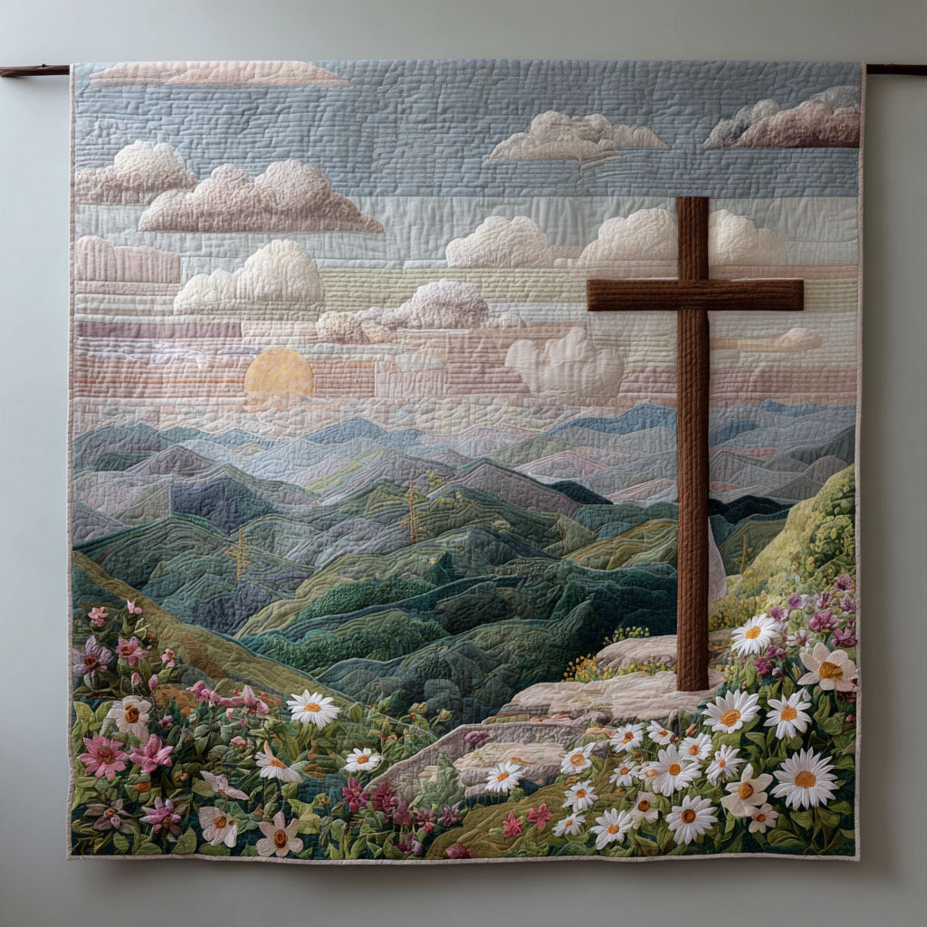 Holy Cross Quilted Blanket Best Throw Blanket Halloween Gifts For Girlfriend