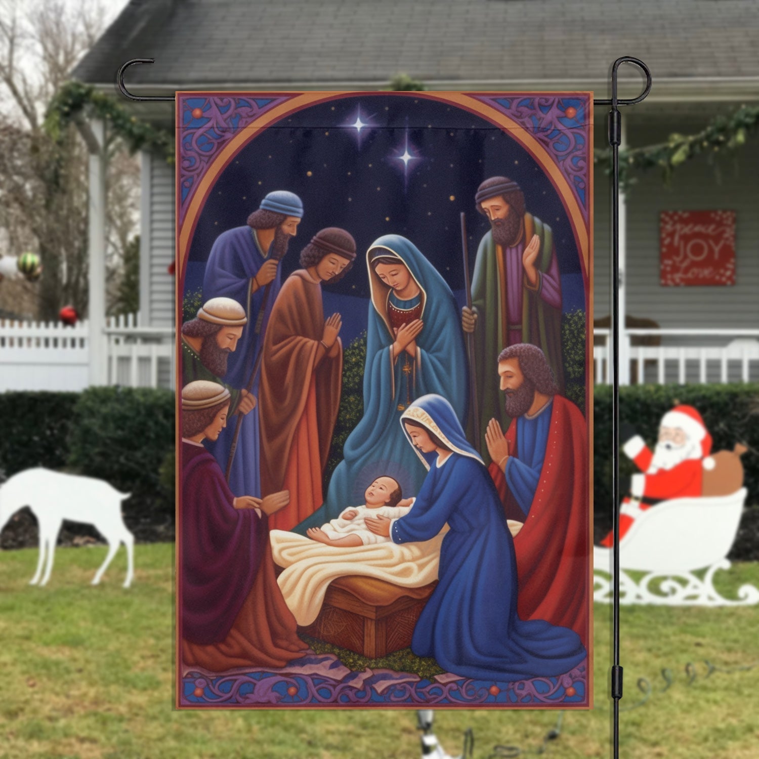 Holy Family A Sign Of God's Grace Christmas Garden Flag Nativity Themed Xmas Decor Gifts