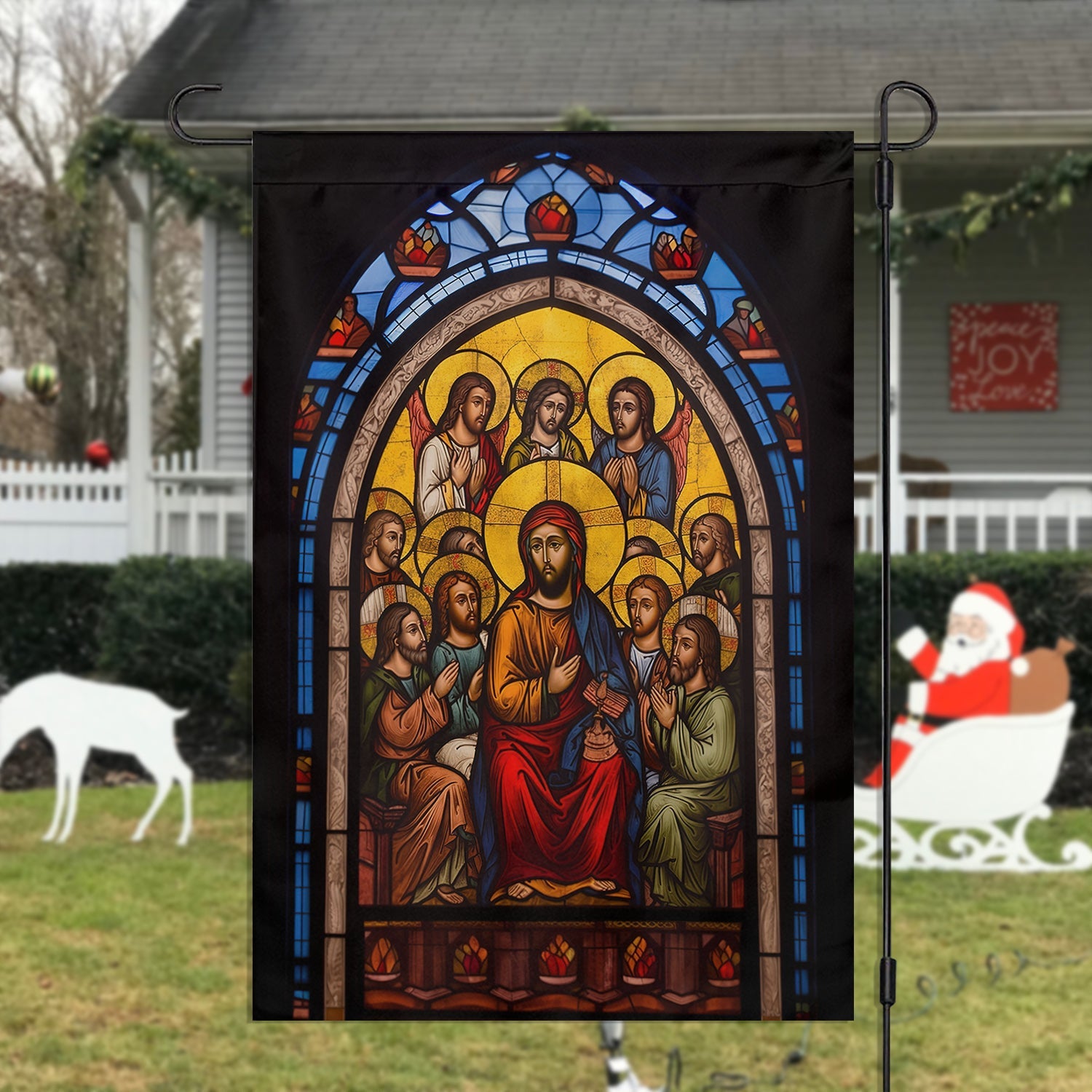 Holy Family Christ And Apostles Christmas Garden Flag Christian Themed Christmas Decor Gift