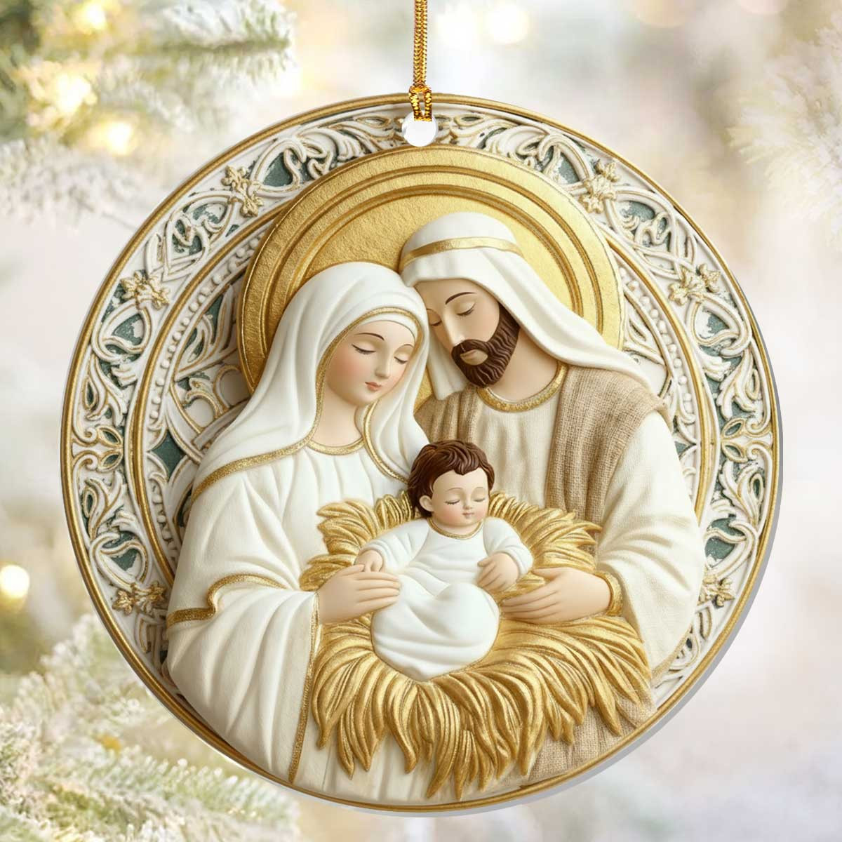 Holy Family Christmas Ornament Holiday Home Decor Christian Gifts For Mom