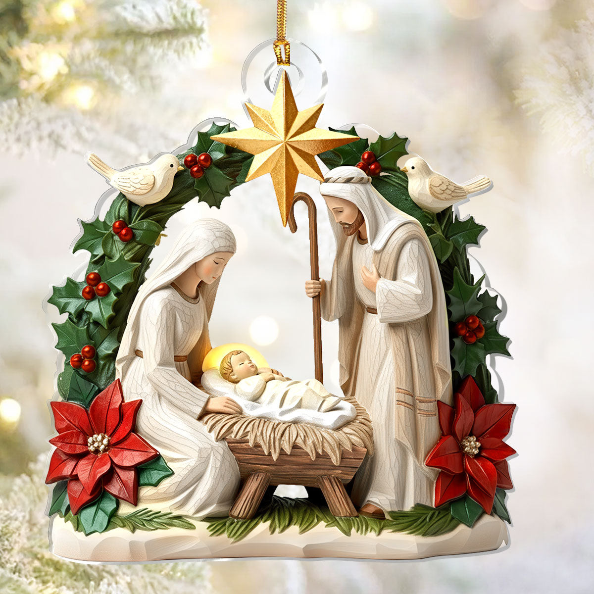 Holy Family Christmas Ornament Xmas Tree Decor Christian Gifts For Family