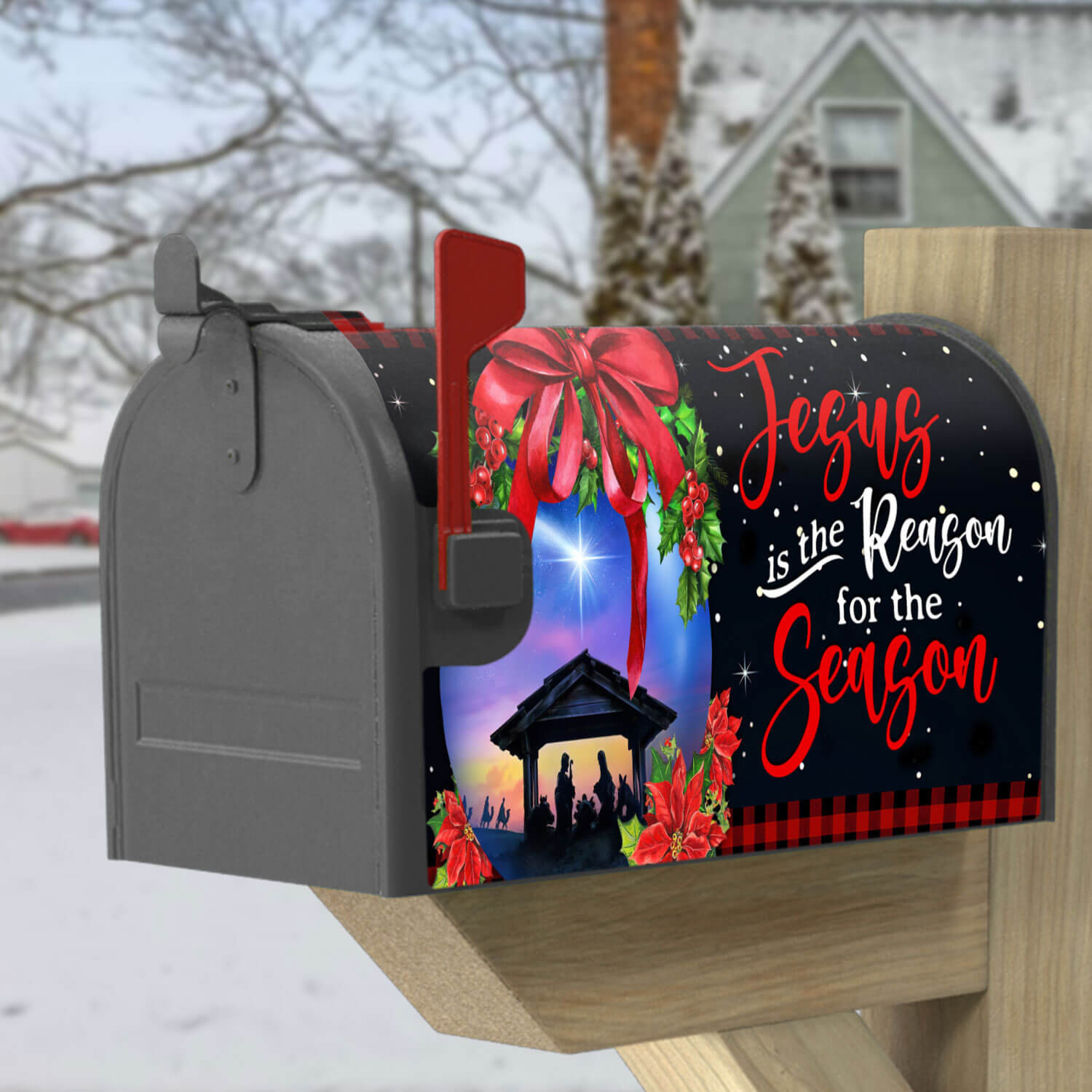 Holy Family Jesus Is The Reason For The Season Christmas Mailbox Cover Xmas Decorations