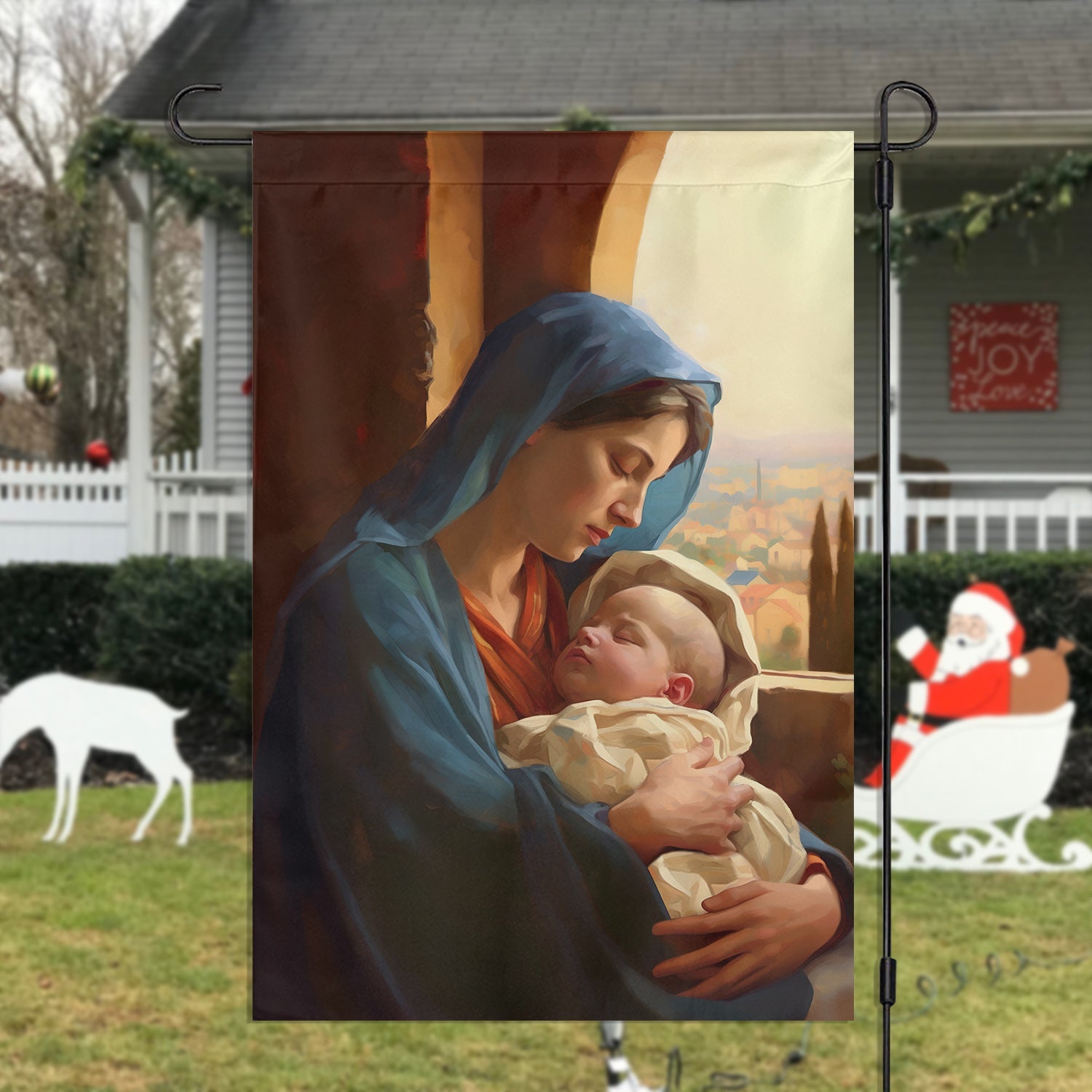 Holy Family Mary And The Holy Child Christmas Garden Flag Nativity Religious Christmas Gift
