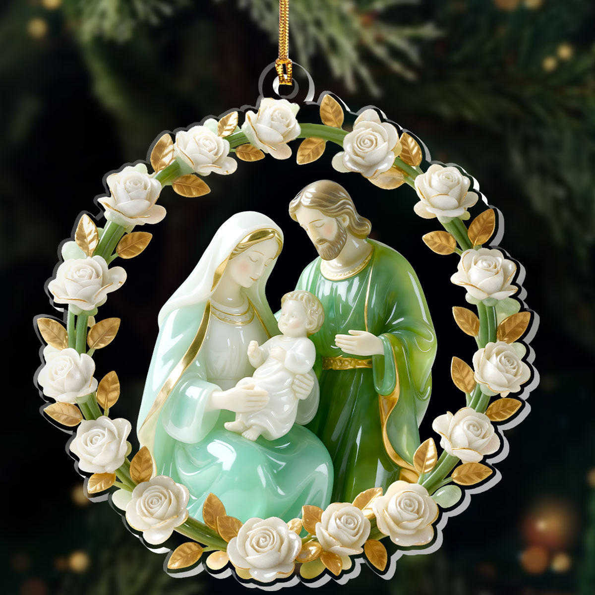 Holy Family Nativity Scene Christian Christmas Ornament Holiday Decorations Xmas Gifts