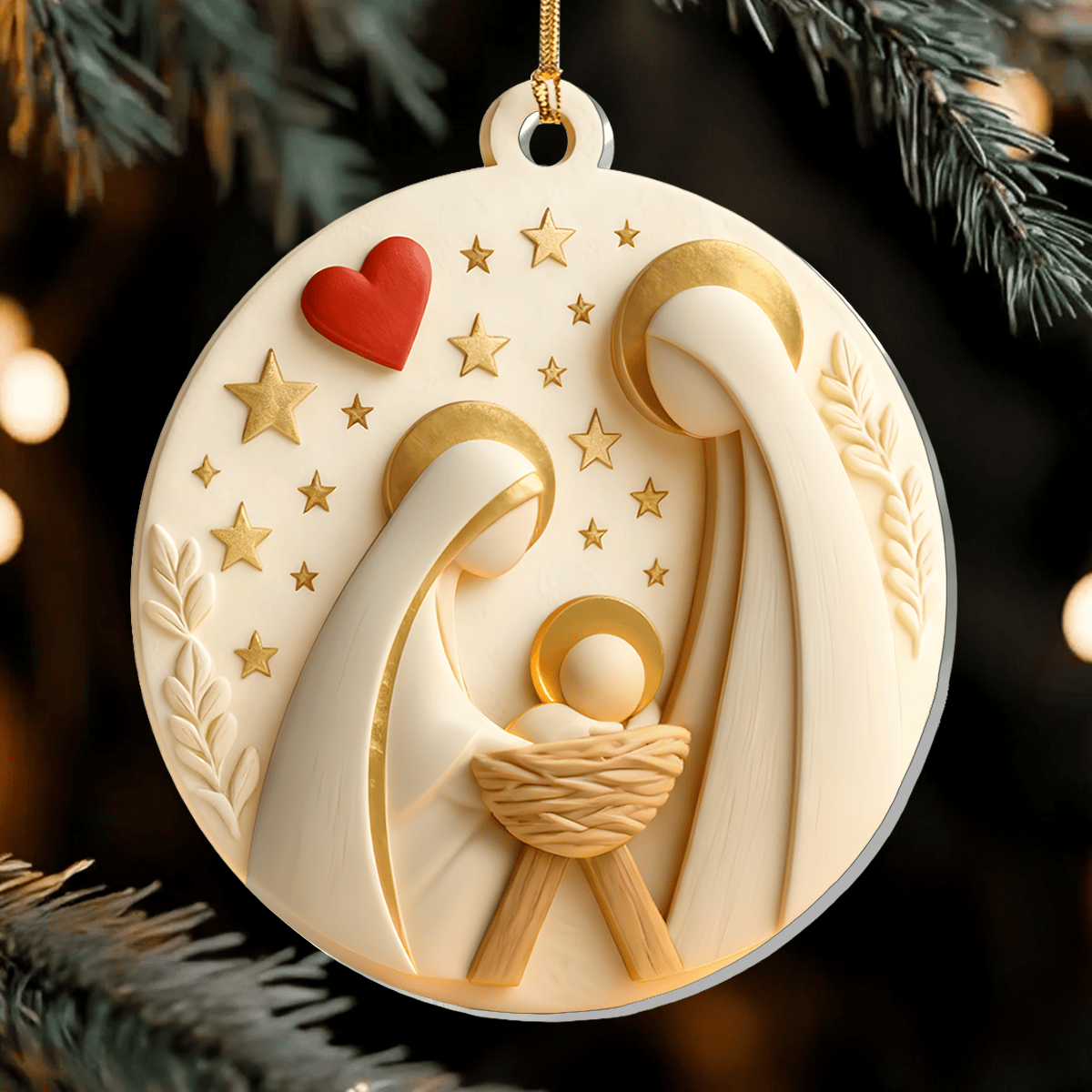Holy Family Peace Christmas Ornament Christian Home Decor Xmas Gifts For Wife