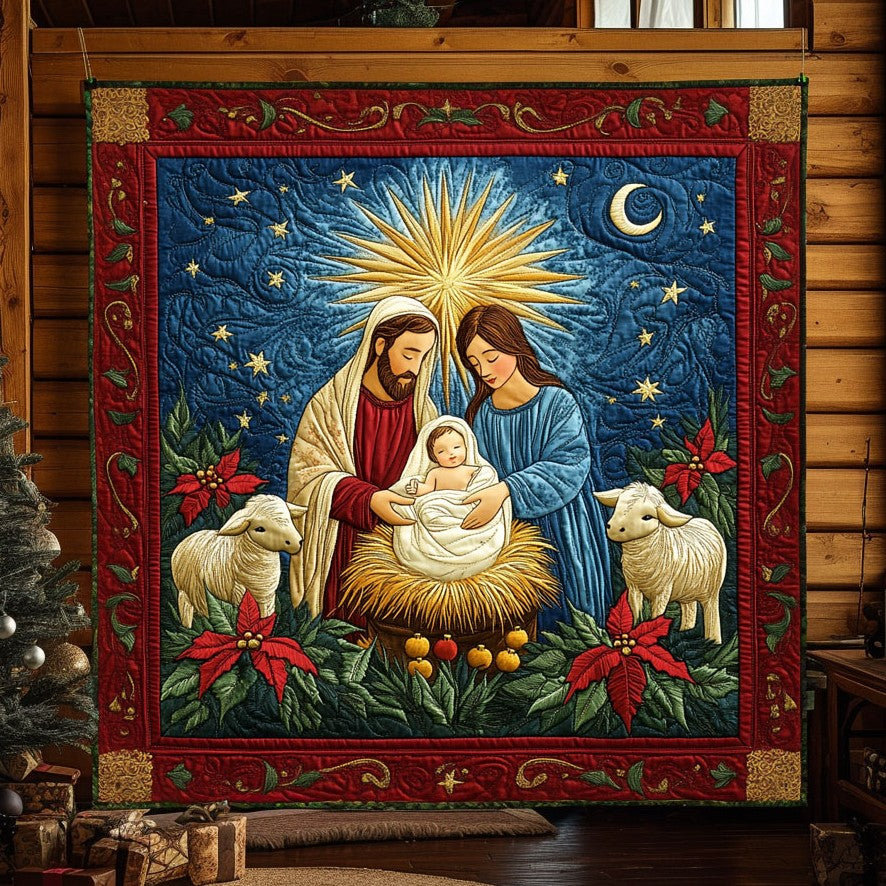 Holy Family Quilt Blanket King Size Blanket Christian Gifts For Christmas