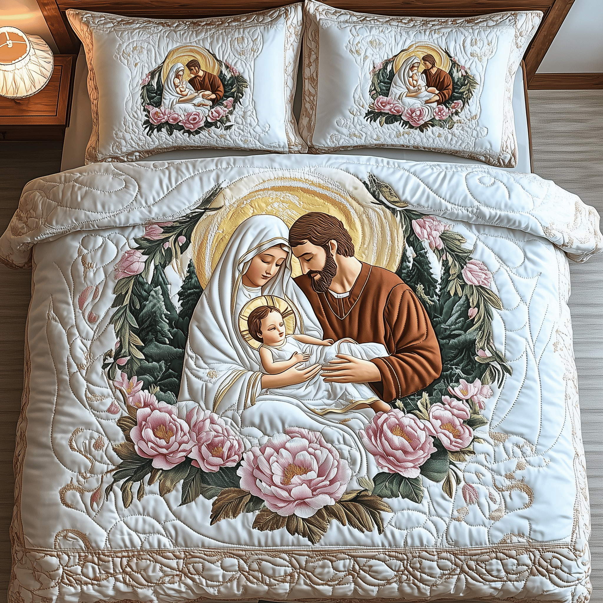 Holy Family Quilted Bedding Set Xmas Bedding Set Unique Christmas Gifts For Parents
