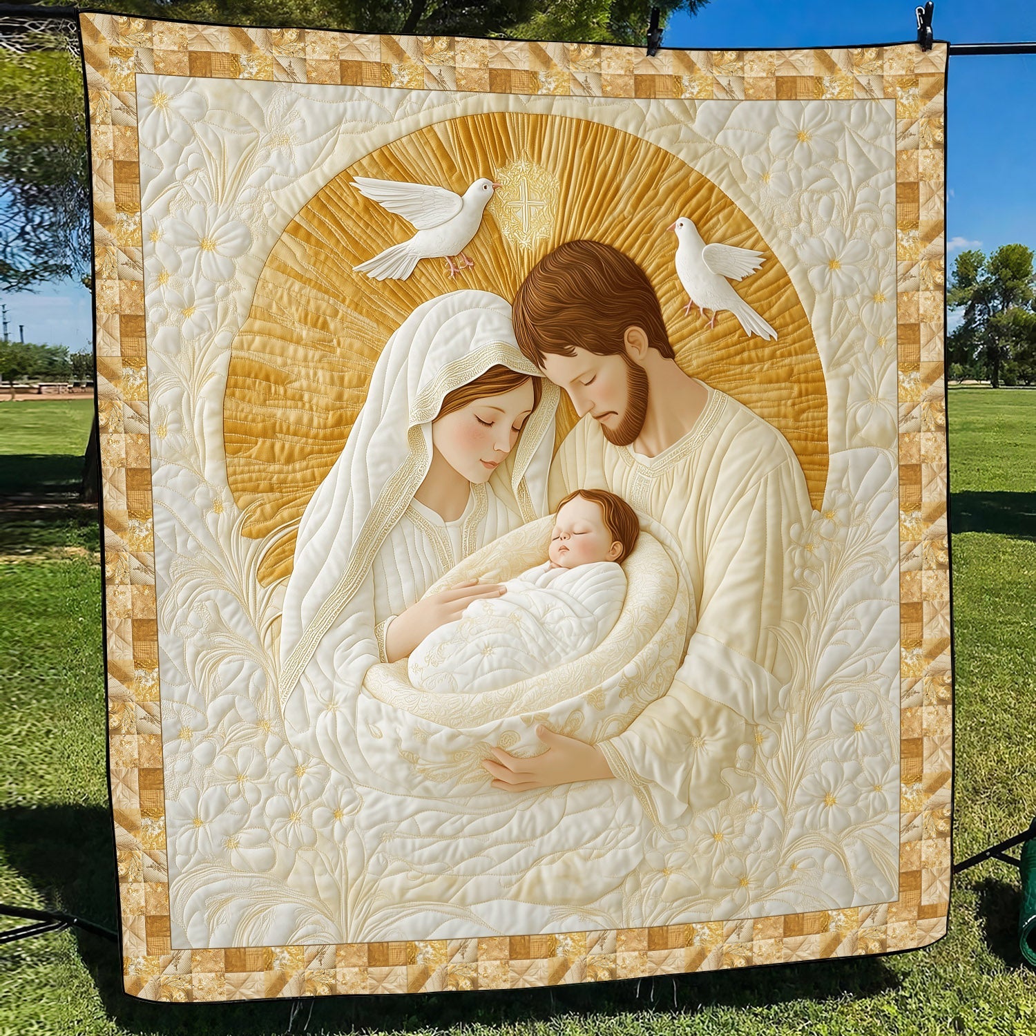 Holy Family Quilted Blanket Christian Christmas Gifts