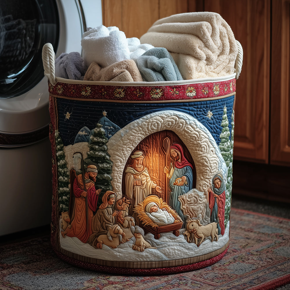 Holy Family Quilted Laundry Basket Merch For Him