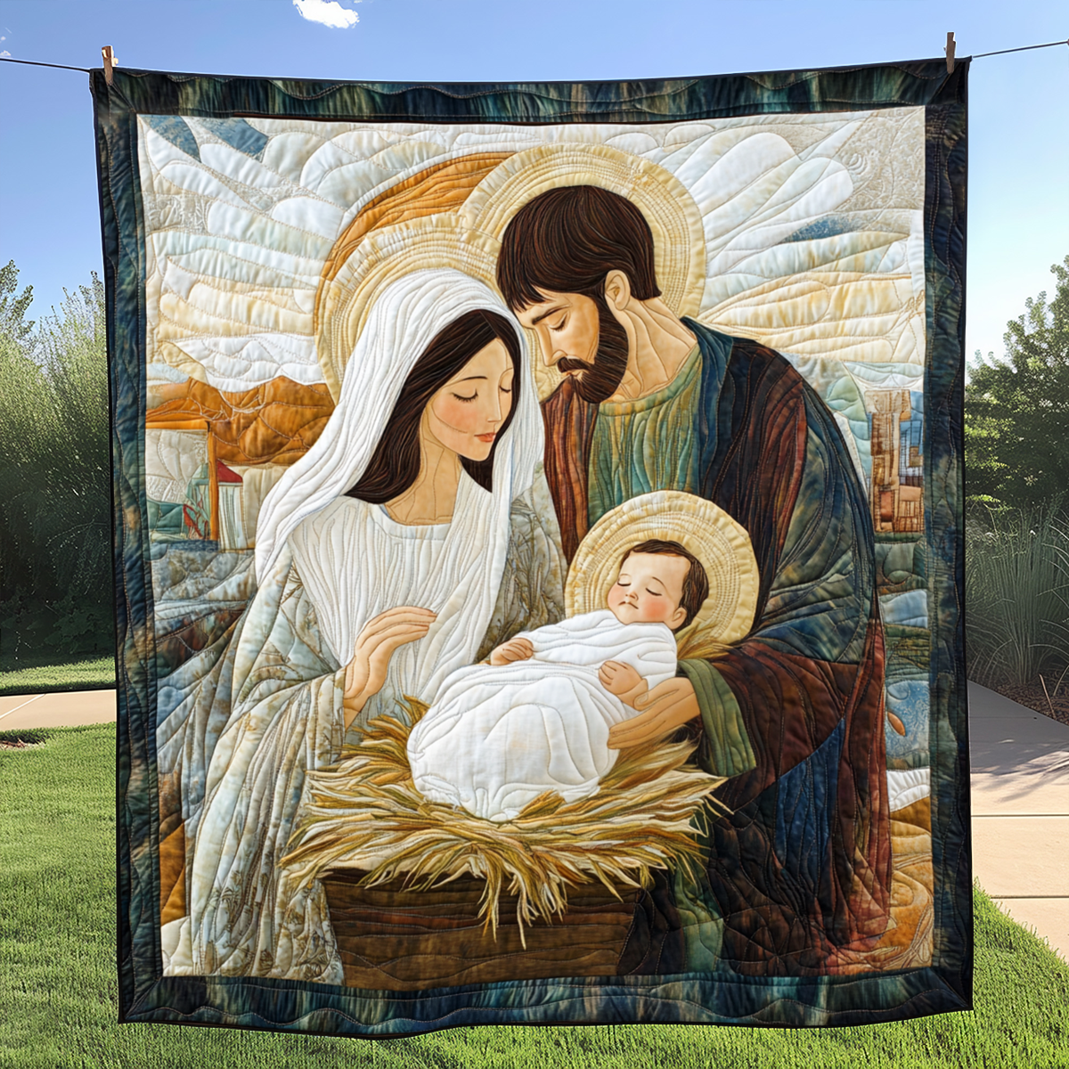 Holy Manger Quilted Blanket Christian Gifts For Women