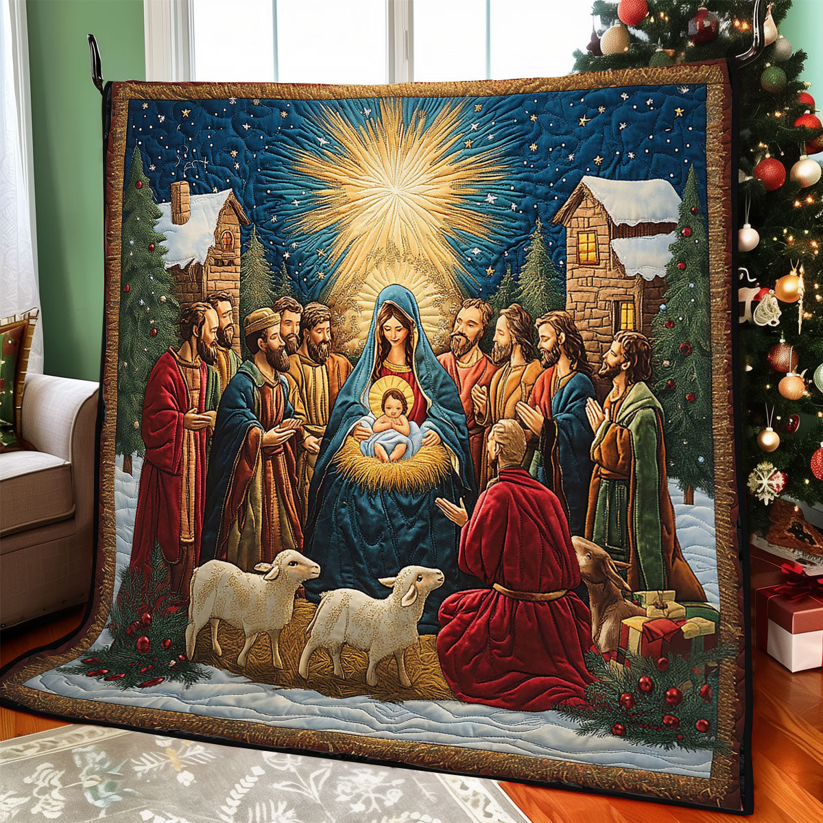 Holy Miracle Quilt Blanket Throws For Couch Religious Christmas Gifts