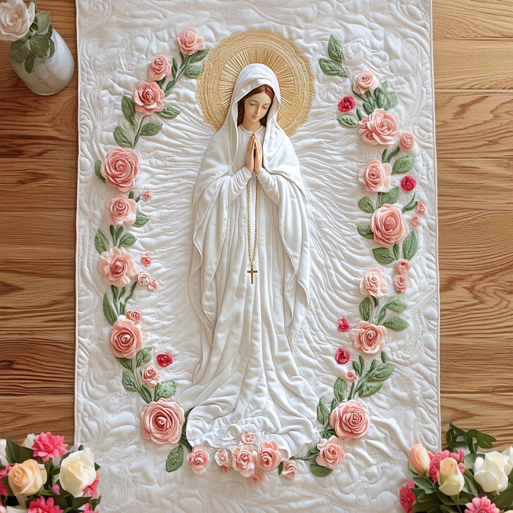 Holy Mother Quilted Table Runner Christmas Dinner Decorations Best Christian Gifts