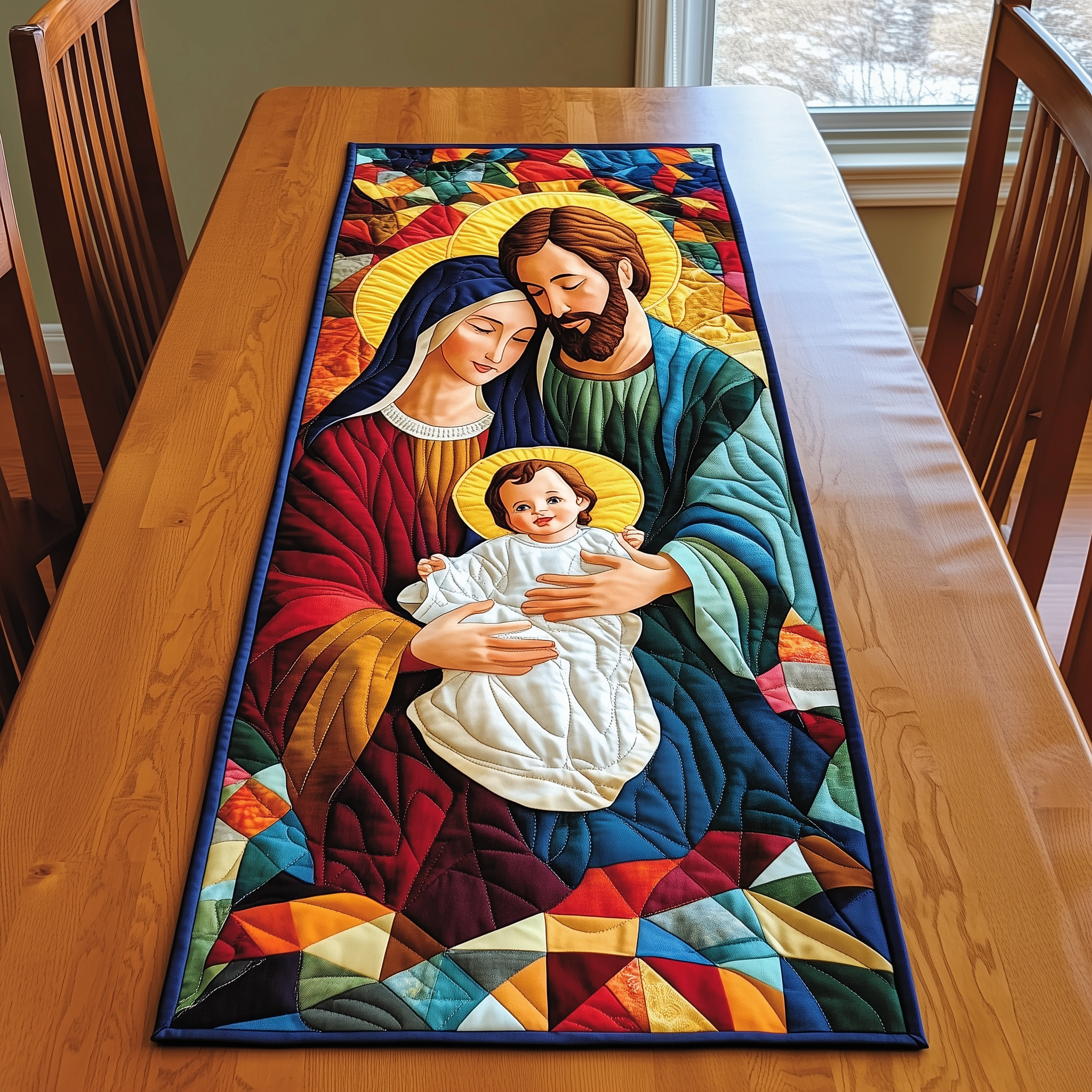 Holy Night Arrival Quilted Table RunnerHoliday Table Runner Christ Centered Christmas Gifts
