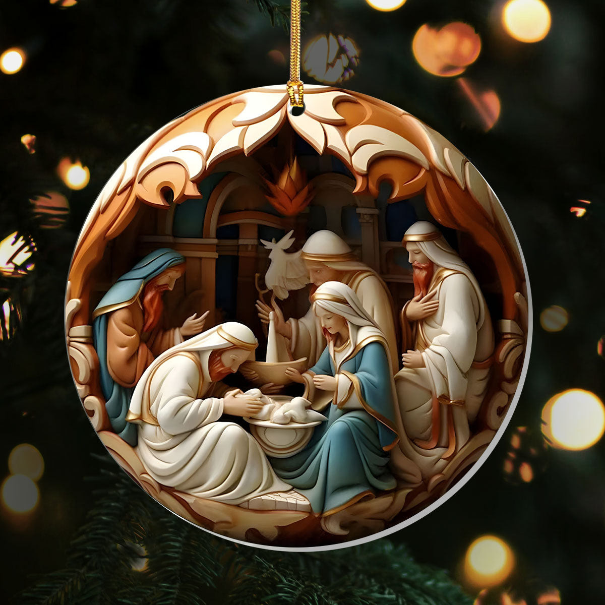 Holy Night Christmas Ornament Christian Keepsake Xmas Tree Decor Gifts For Mom