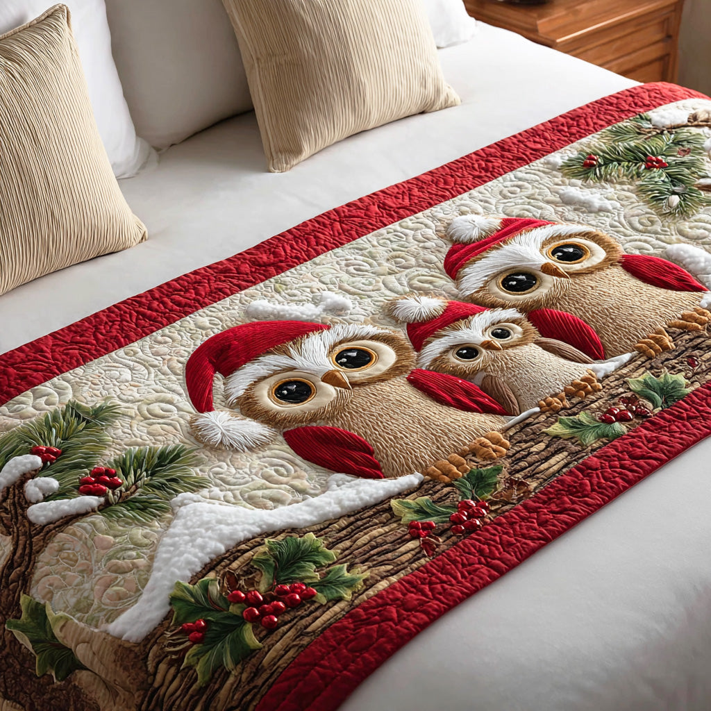 Holy Night Owl Quilted Bed Runner Bed Decorations Cute Owl Themed Gifts