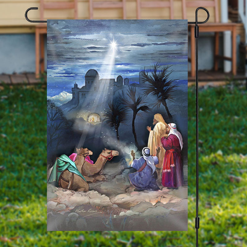 Holy Night Painting Christmas Flag Holiday Outdoor Home Decor Jesus Birth Inspired Gifts