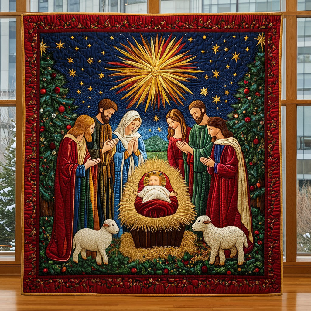 Holy Night Quilt Blanket King Size Blanket Christian Gifts For Christmas