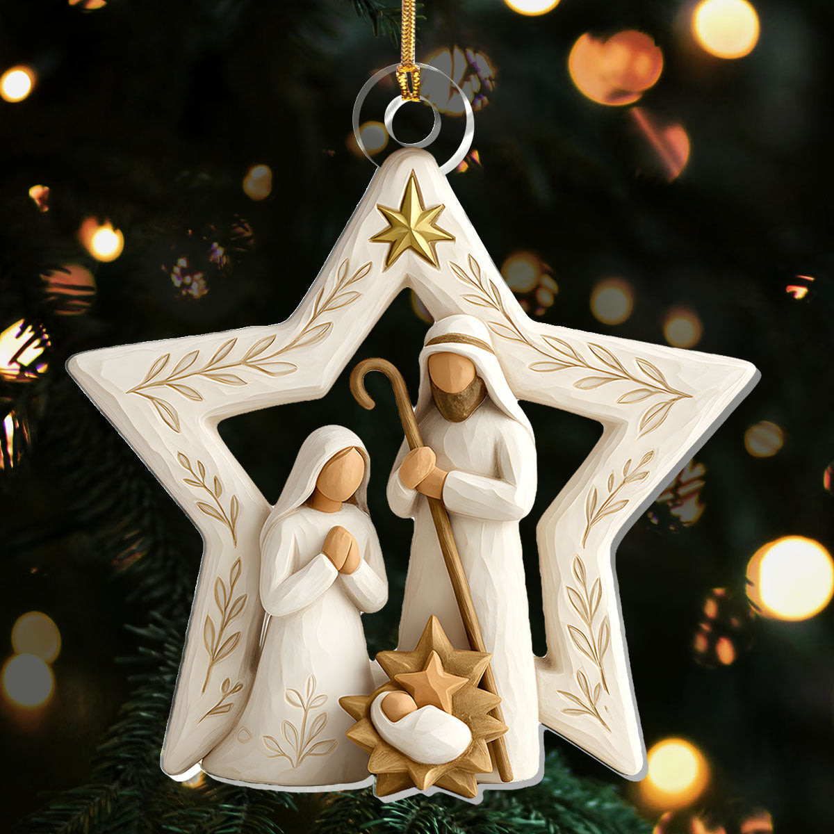 Holy Night Star Christmas Ornament Nativity Ornament Holiday Decor Christian Xmas Gifts