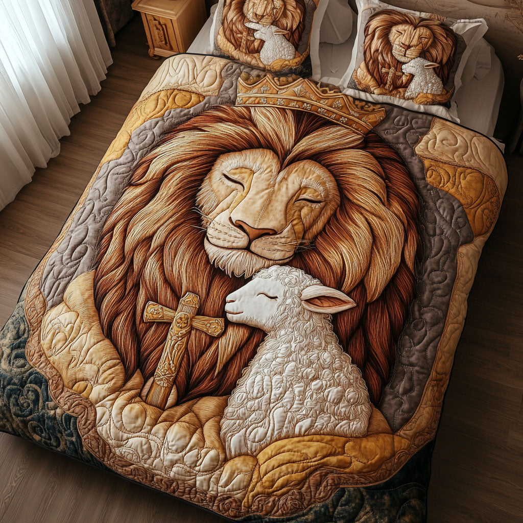 Holy Serenity Quilted Bedding Set Bed Room Decoration Christian Holiday Gifts