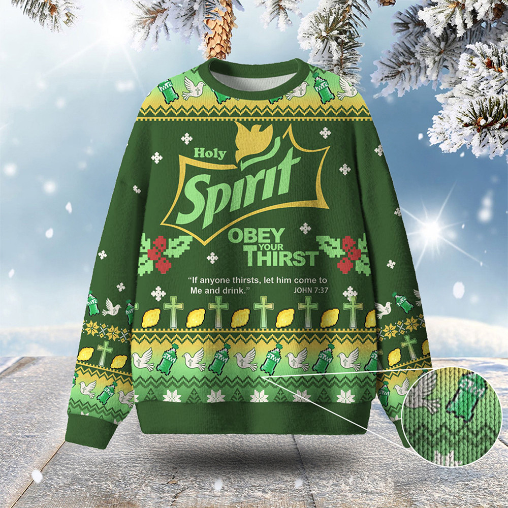 Holy Spirit Ugly Christmas Sweater Christian Themed Winter Apparel Christmas Gift Ideas