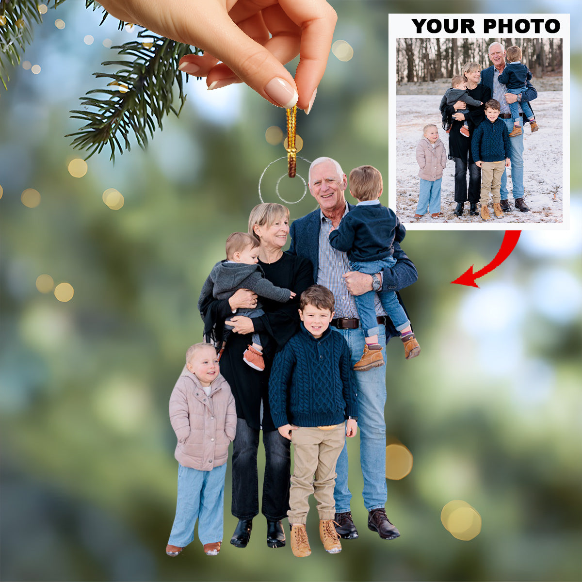 Home Filled With Love Personalized Photo Mica Ornament Christmas Gift For Family members