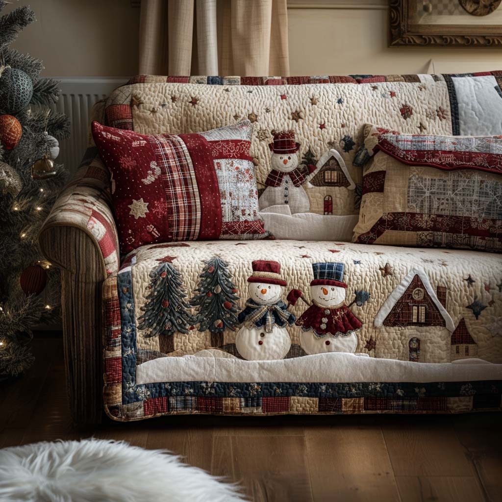 Home Gathering Quilted Sofa Cover Holiday Living Christmas Decor Gifts For Mom
