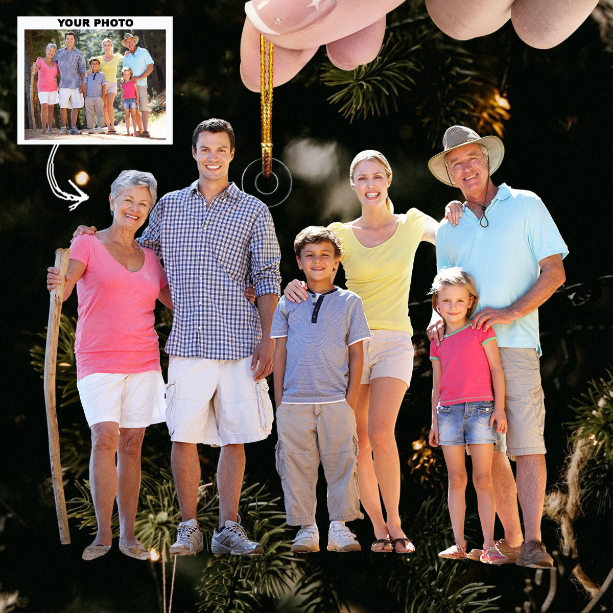 Home Harmony Personalized Photo Mica Ornament Gift For Family Family Members
