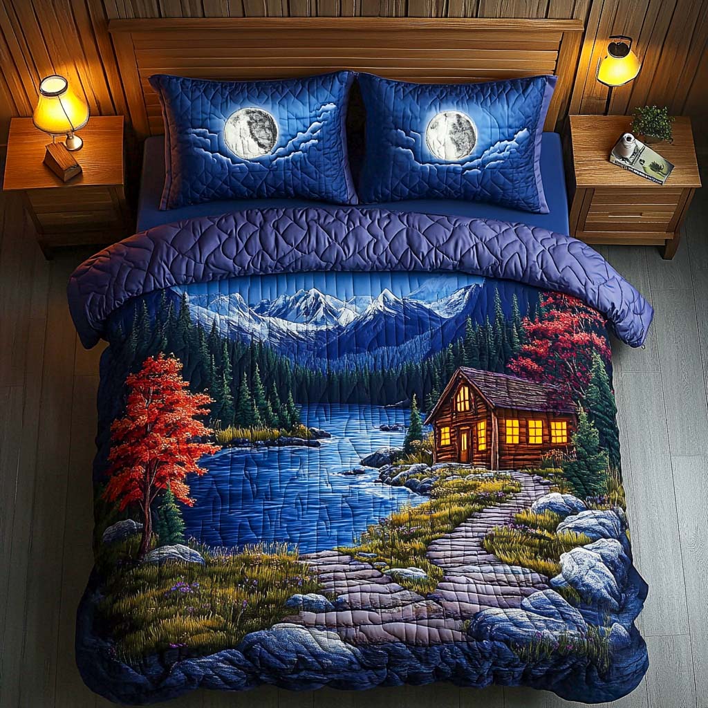 Home in Pines Quilted Bedding Set Bedroom Decor Christmas Gift Ideas For Dad