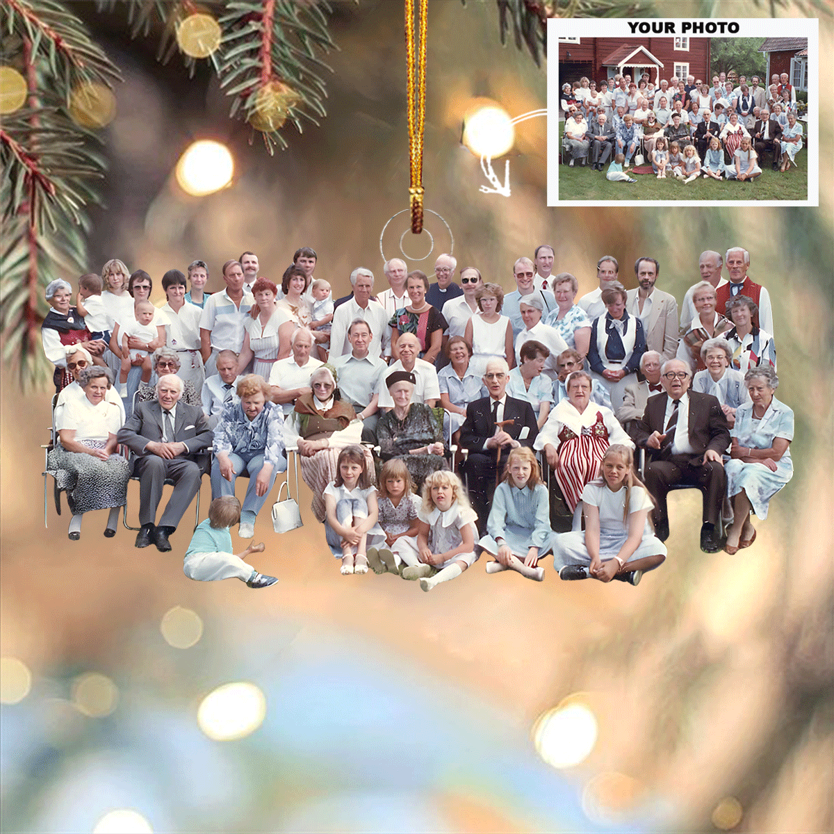 Home Is Family Personalized Photo Mica Ornament Gift For Family Members