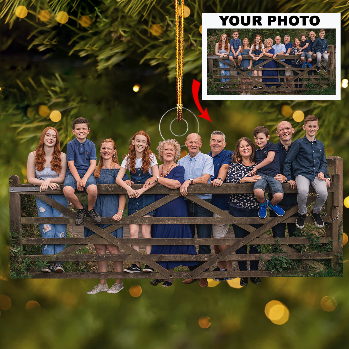 Home Is Where We Are Personalized Photo Mica Ornament Christmas Gift For Family Member