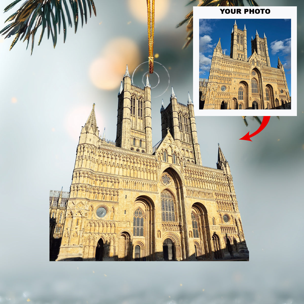 Home Of Faith Personalized Photo Mica Ornament Christmas Gift For Family Members