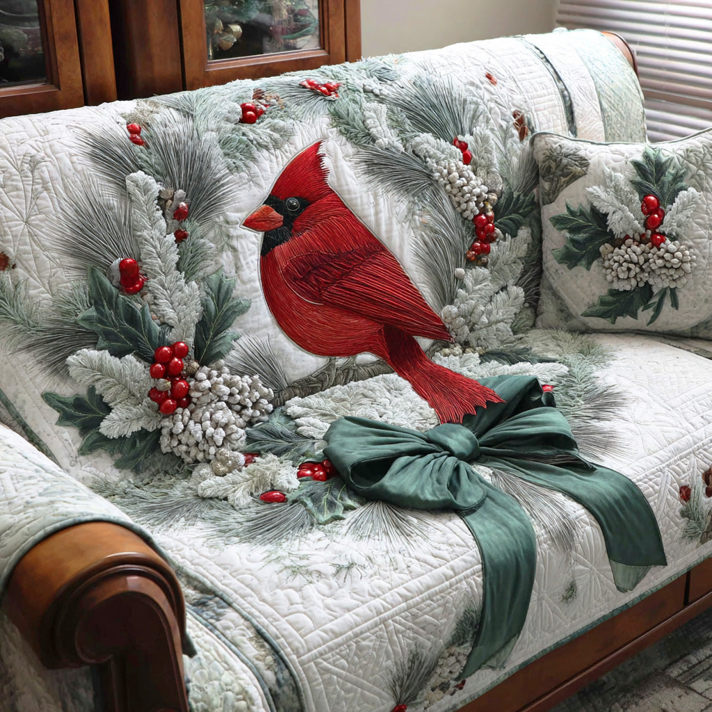 Home of Hope Quilted Sofa Cover Holiday Living Decorations Cardinal Gift Items