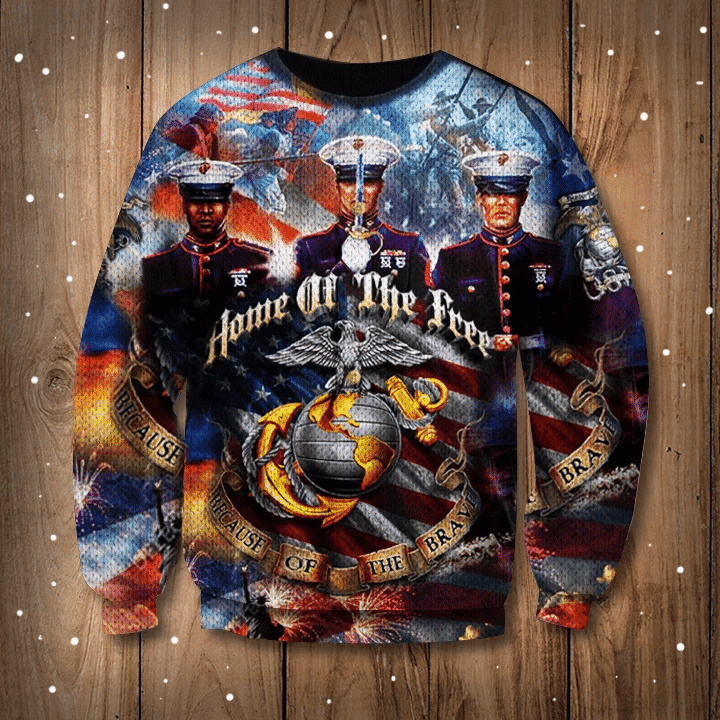 Home Of The Free Because Of The Brave Sweatshirt Proud Of USMC Sweater Pride Gifts For Men Home Of The Free Because Of The Brave Sweatshirt Proud Of USMC Sweater Pride Gifts For Men