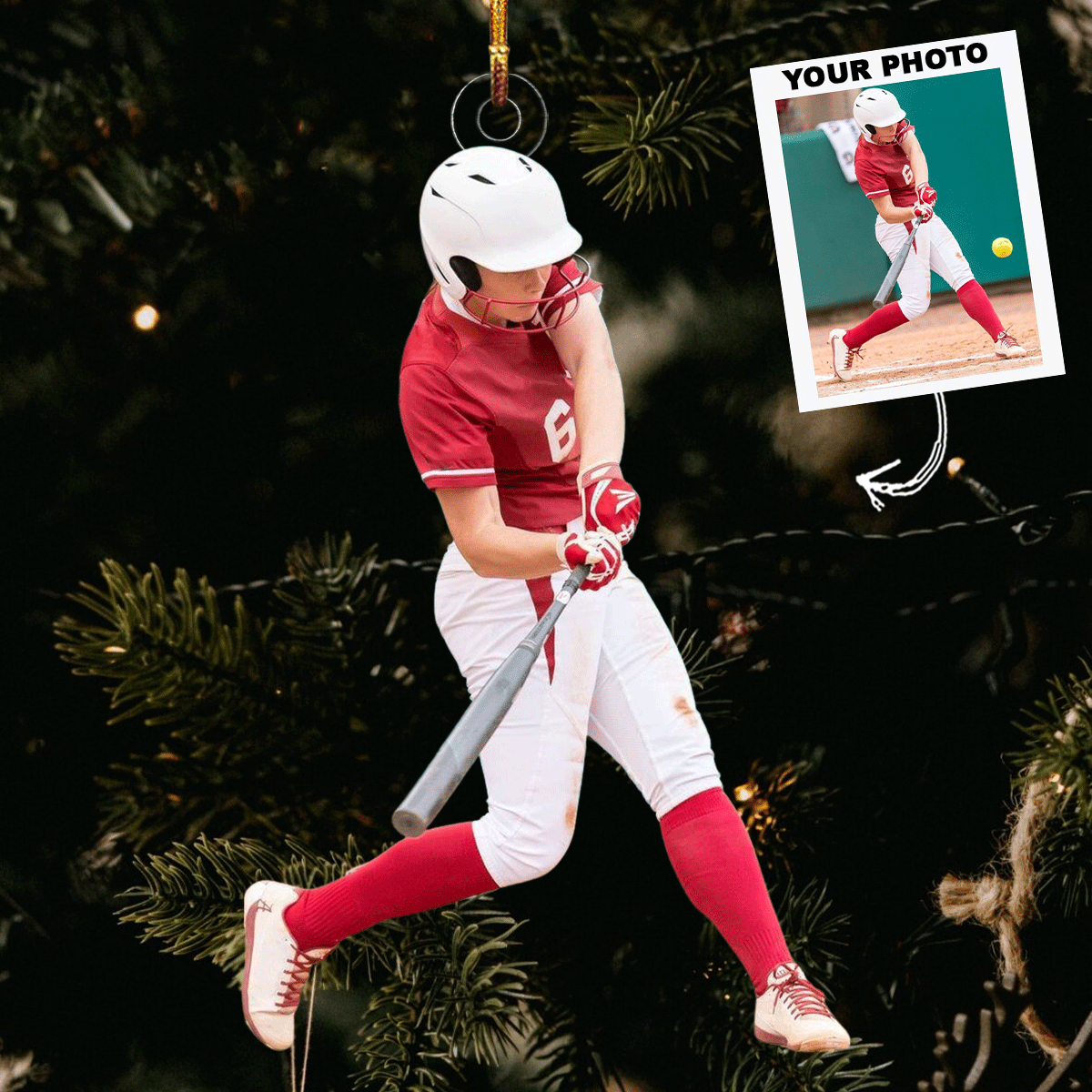Home Run Personalized Photo Mica Ornament Christmas Gift For Baseball Players Baseball