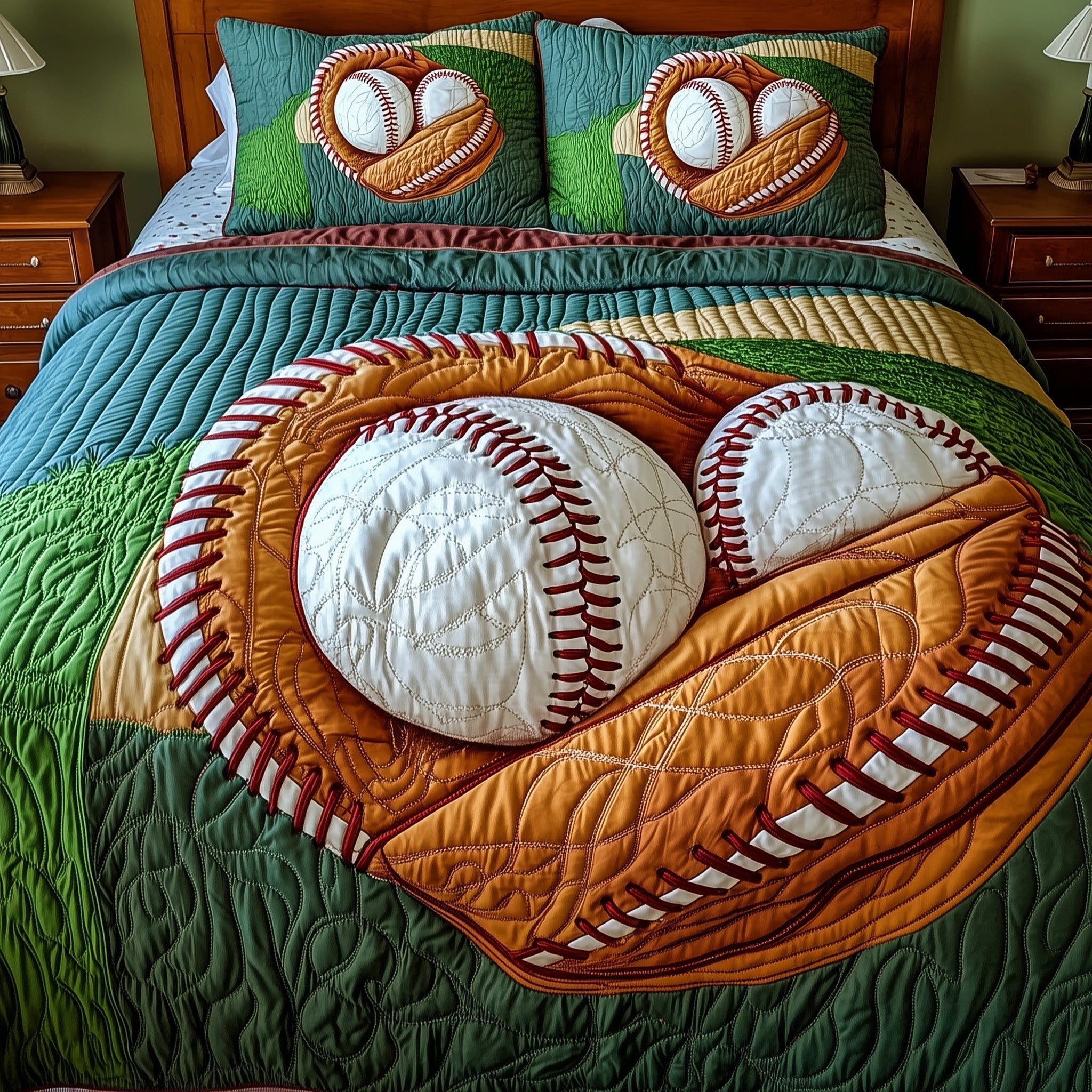 Home Run Quilted Bedding Set Anniversary Gift