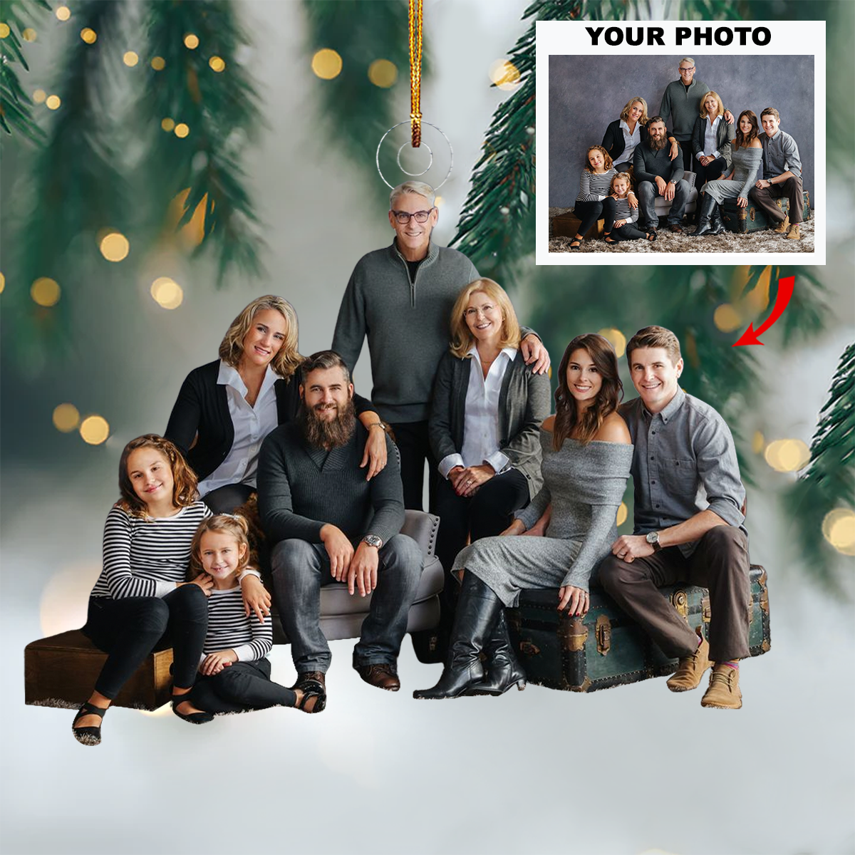 Home Sweet Family Personalized Photo Mica Ornament Christmas Gift For Family Family Me