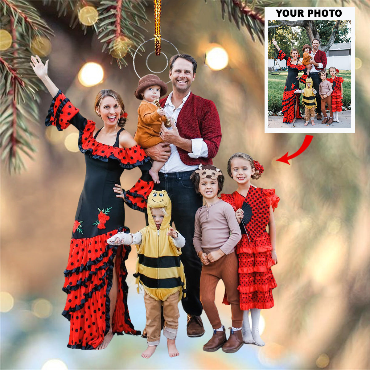 Home Sweet Family Personalized Photo Mica Ornament Christmas Gift For Grandma Grandpa