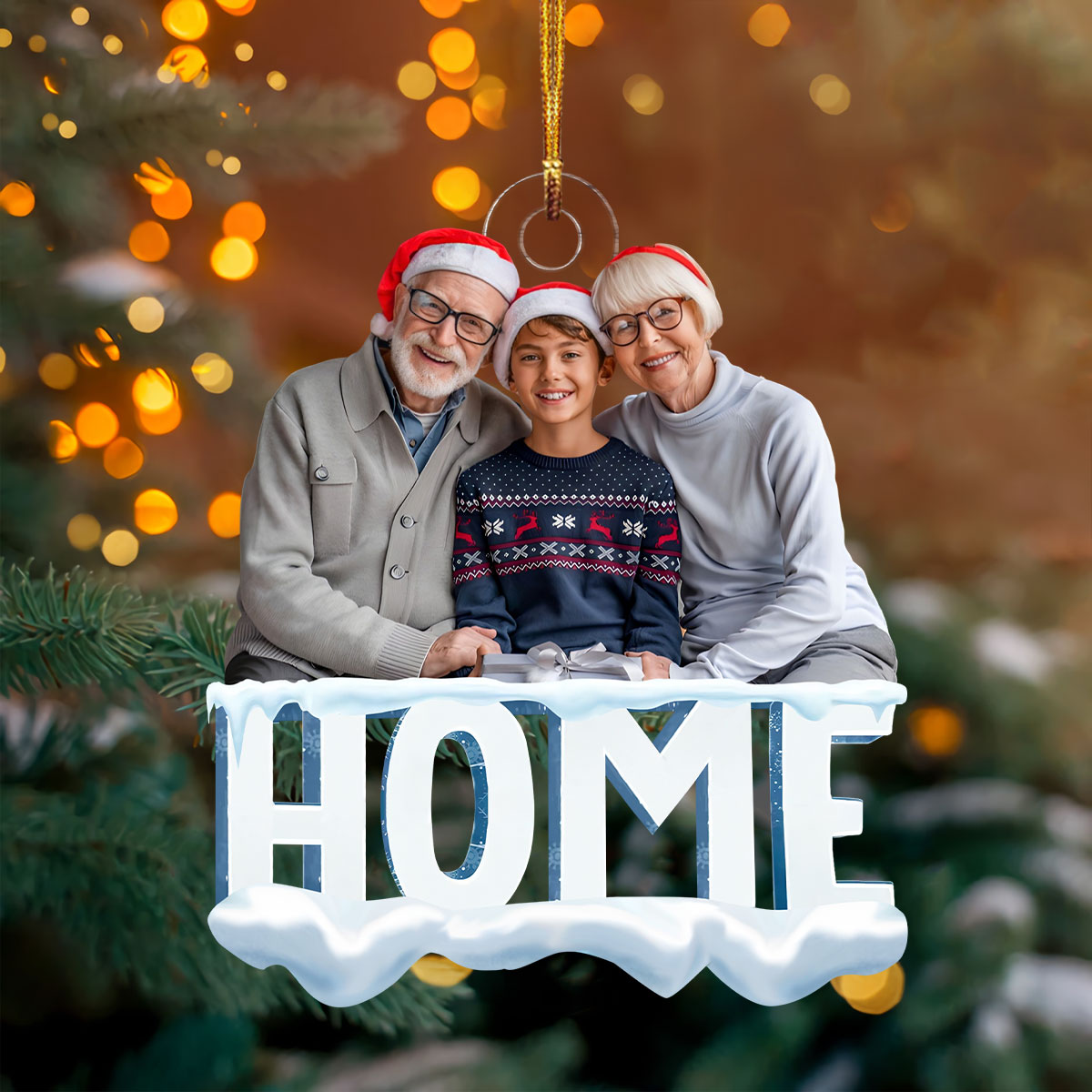 Home Sweet Home Personalized Custom Photo Mica Ornament Christmas Gift For Family members