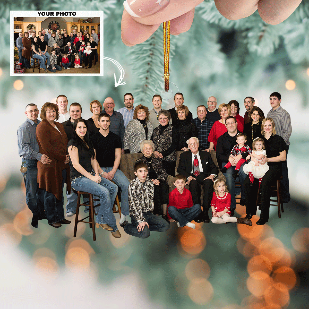 Homecoming Celebration Personalized Photo Mica Ornament Christmas Gift For Family Family