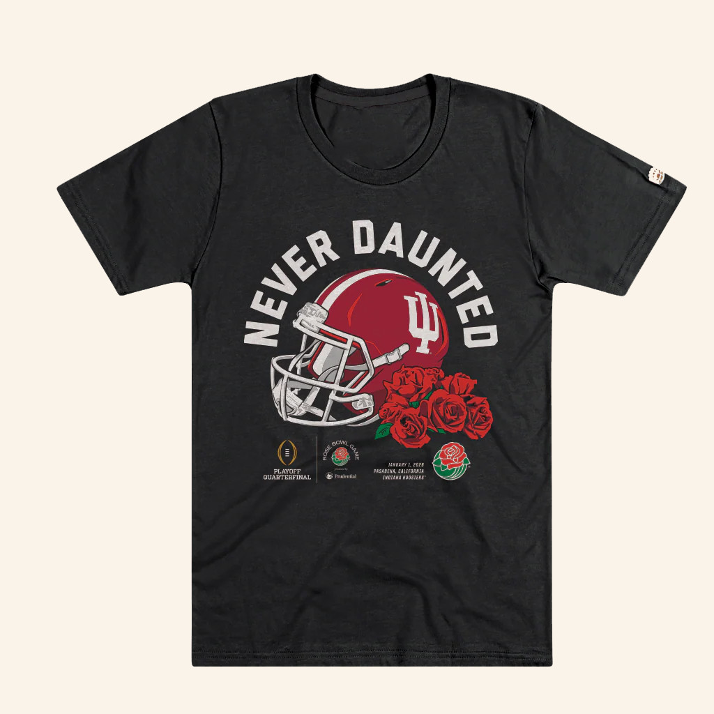 Homefield Apparel Merch Indiana Football Never Daunted 2026 Rose Bowl T-Shirt Gifts For Fans