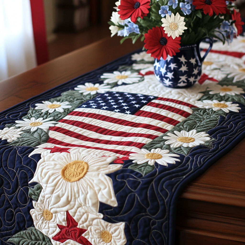 Homefront Beauty Quilted Table Runner Kitchen Decor Patriotic Christmas Gifts