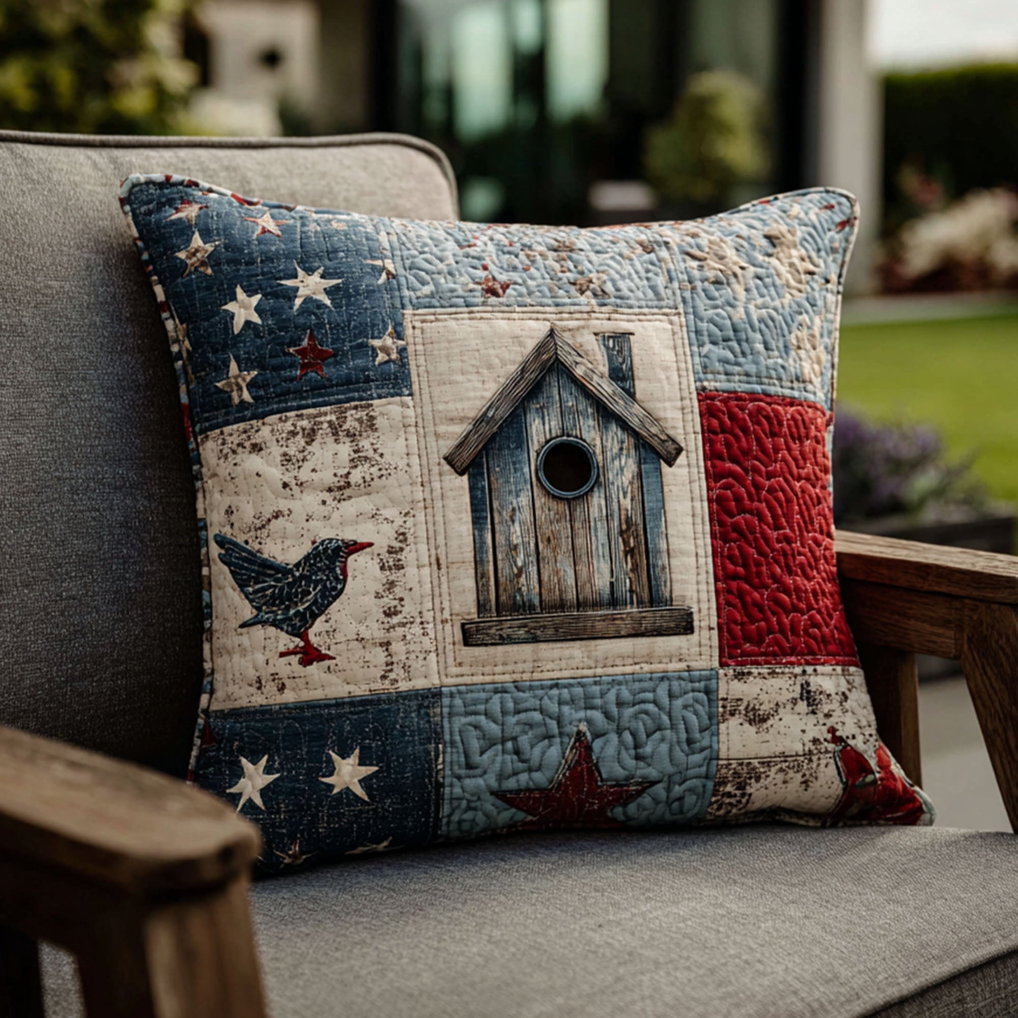 Homes of Liberty Quilted Pillow Case Best Throw Pillow Covers Best Patriotic Gifts