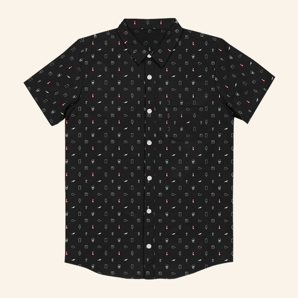 Homestar Runner Merch BLACK SPACE Button Up Shirt OMORI Shirt Gifts For Dad
