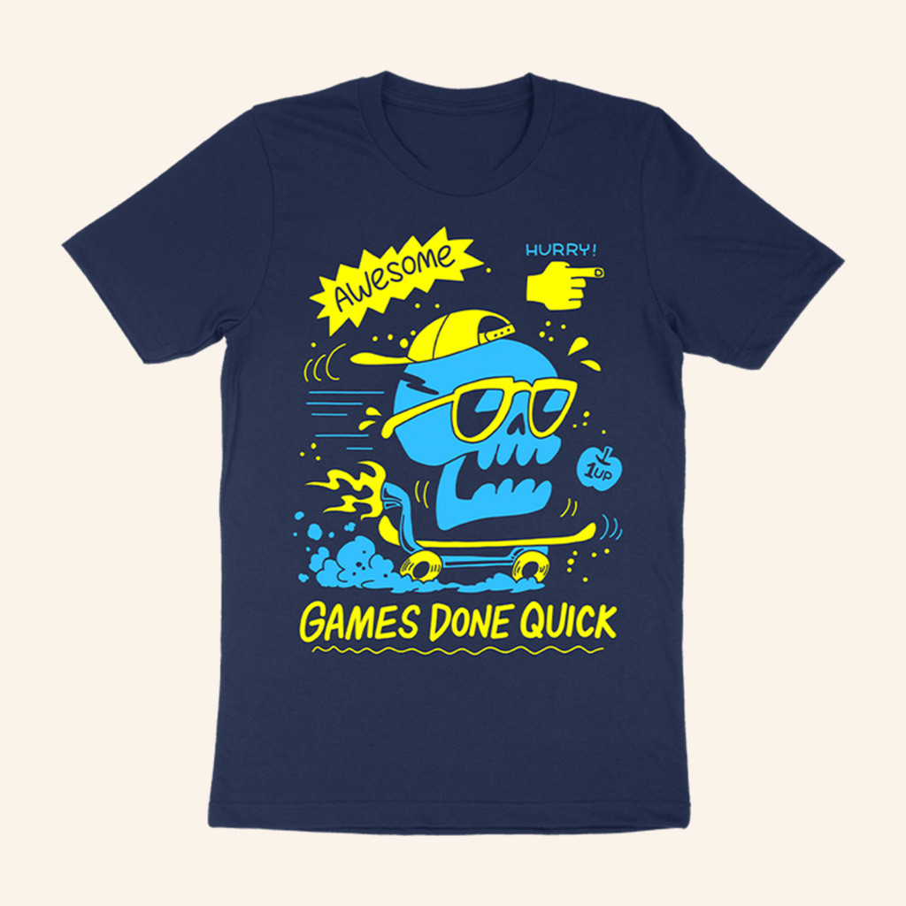 Homestar Runner Merch GDQ Skater Skull T-Shirt Christmas Presents For Son