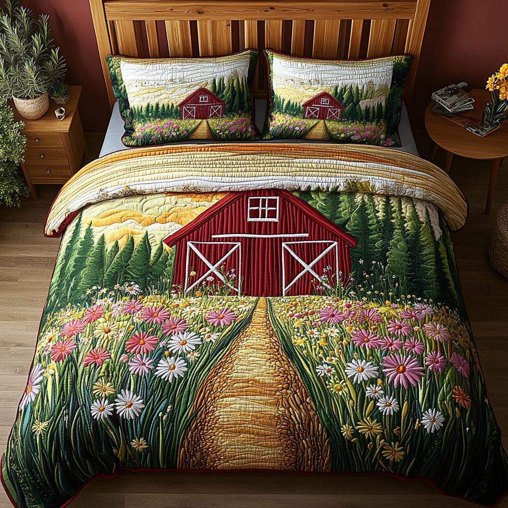 Homestead Bloom Quilted Bedding Set Unique Bedding Gift for Family Gatherings