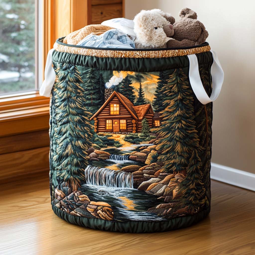 Homestead Charm Quilted Laundry Basket New Year Merch Gift