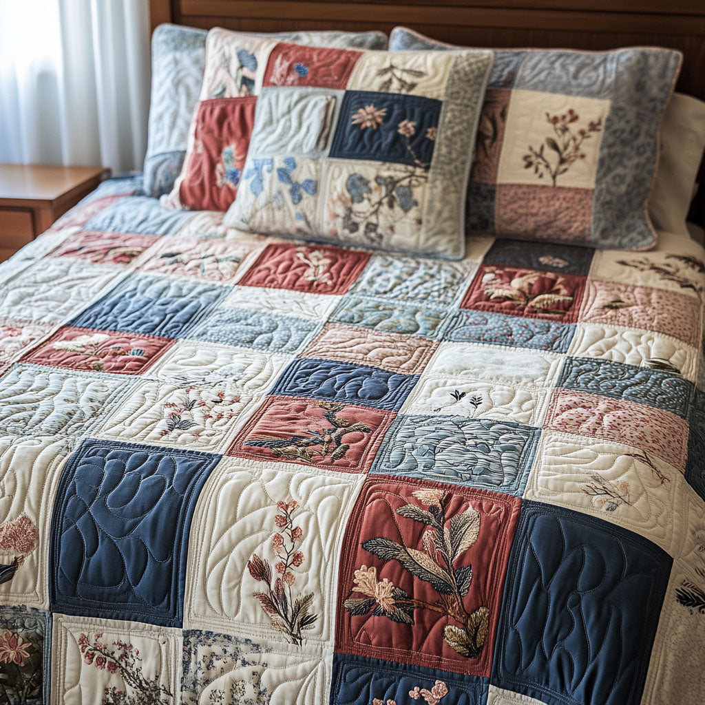 Homestead Comfort Quilted Bedding Set Queen Size Quilt Rustic Gift For Dad
