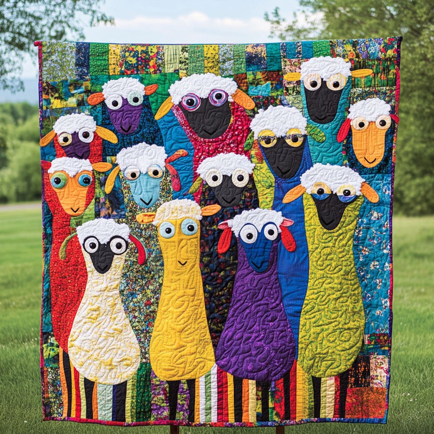 Homestead Hilarity Quilted Blanket Cute Throw Blanket Gifts For Sheep Lovers