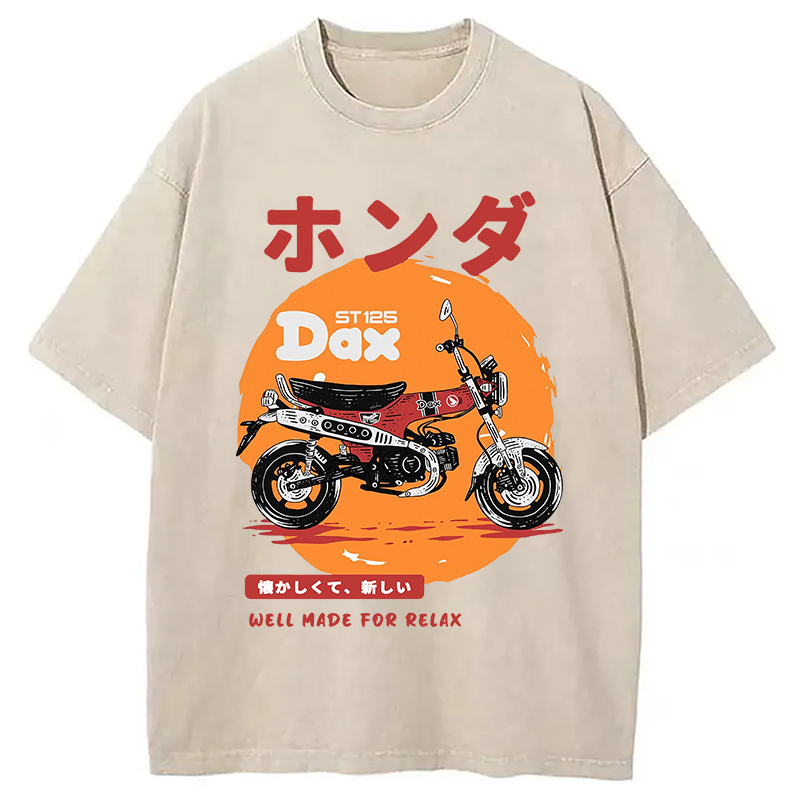 Honda Dax Washed T-Shirt Unisex Streetwear Graphic Style Gifts For Brother