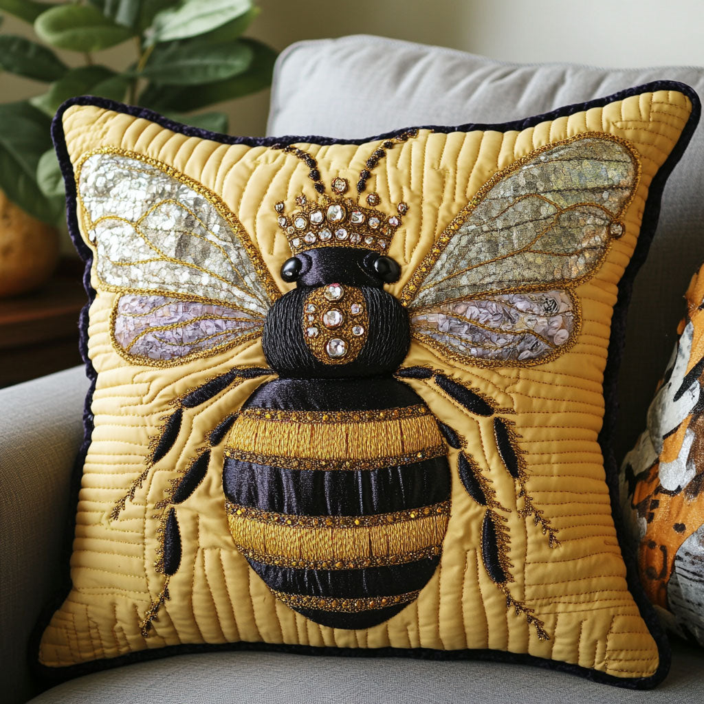 Honey Bee Quilted Pillow Case Modern Throw Pillows Best Family Presents For Christmas